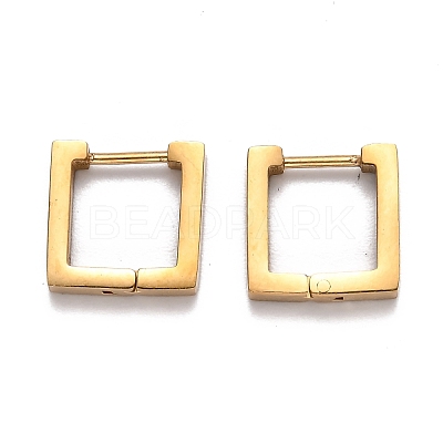304 Stainless Steel Square Huggie Hoop Earrings STAS-H156-09A-G-1