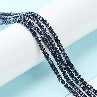 Synthetic Blue Goldstone Beads Strands G-F748-P01-01-1