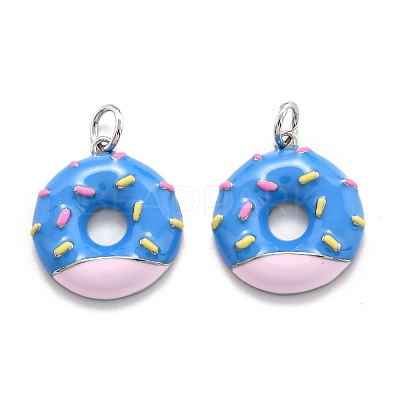 Brass Enamel Pendants KK-O140-06B-P-1