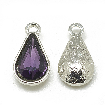 Alloy Glass Pendants PALLOY-T029-8x13mm-16-1