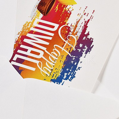 Rectangle Diwali Day Paper Greeting Card DIY-NH0010-01A-1