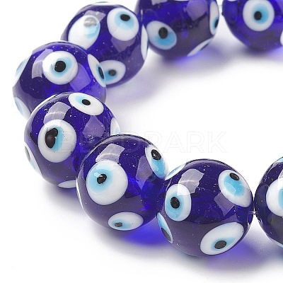 Handmade Evil Eye Lampwork Beads Strands LAMP-F027-05-1
