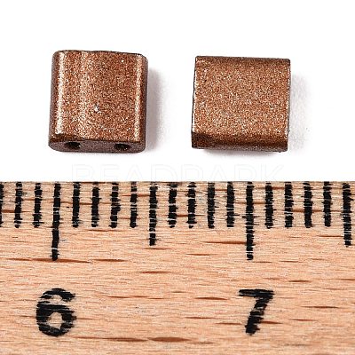 2-Hole Baking Paint Glass Seed Beads SEED-S023-17C-21-1