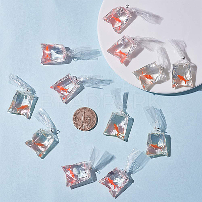 12Pcs Resin Pendants RESI-SC0001-91B-1