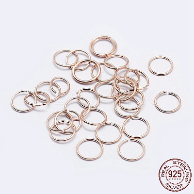 925 Sterling Silver Open Jump Rings STER-F036-02RG-0.7x6mm-1