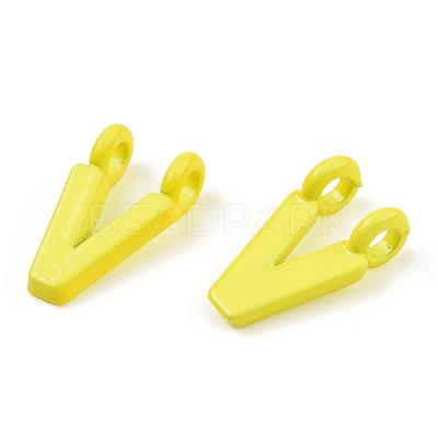 Rack Plating Spray Painted Alloy 2-Loop Link Pendants PALLOY-N176-01V-1