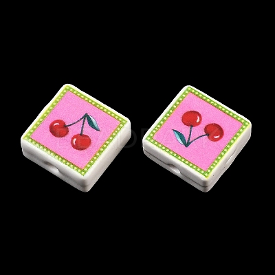 Printed Handmade Porcelain Beads PORC-G016-04W-1