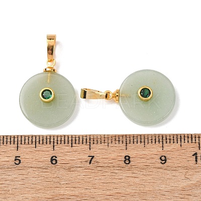 Natural Green Aventurine Pendants G-P628-03G-02-1