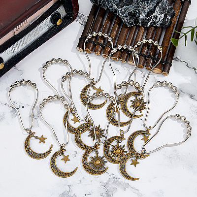16Pcs 2 Style Iron Shower Curtain Rings for Bathroom HJEW-FH00117-1