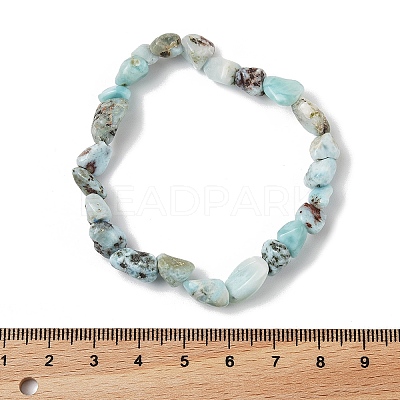 Natural Larimar Bead Stretch Bracelets BJEW-K213-65-1