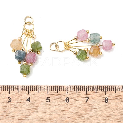 Natural Multicolor Tourmaline Pendants PALLOY-JF05436-1