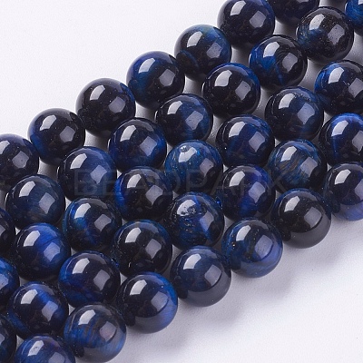 Natural Tiger Eye Beads Strands G-G544-8mm-04-1
