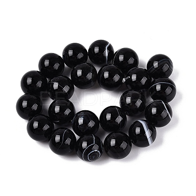 Natural Banded Agate Beads Strands G-Q608-18B-1