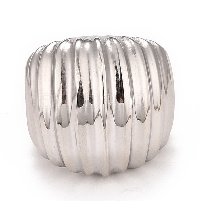 Non-Tarnish 304 Stainless Steel Textured Chunky Ring for Men Women RJEW-B040-17P-1