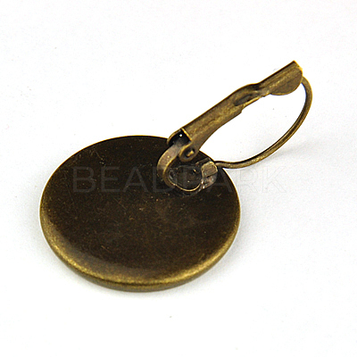 Brass Leverback Earring Findings X-KK-I564-AB-NF-1