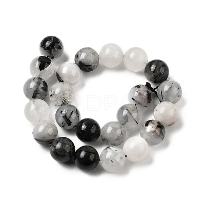 Natural Black Rutilated Quartz Beads Strands G-D295-8mm-01-1