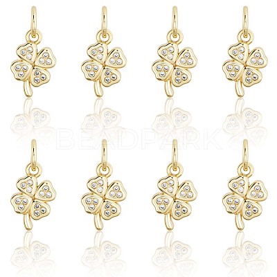 18Pcs Brass Micro Pave Cubic Zirconia Charms ZIRC-BBC0003-42-1
