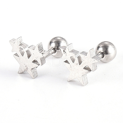 Tarnish Resistant 201 Stainless Steel Barbell Cartilage Earrings EJEW-R147-04-1