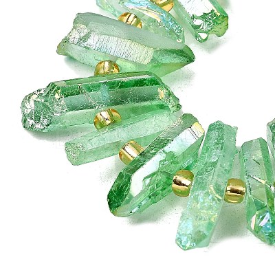 Electroplated Natural Quartz Crystal Beads Strands G-F800-F16-1