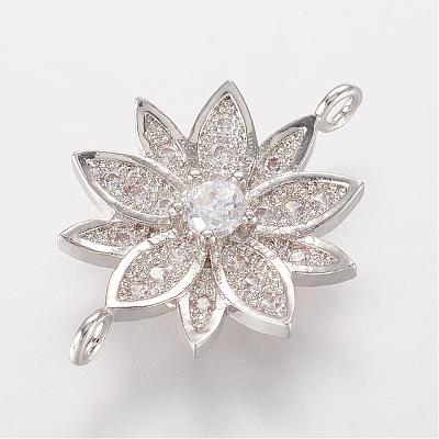 Brass Micro Pave Cubic Zirconia Links ZIRC-K061-57P-1