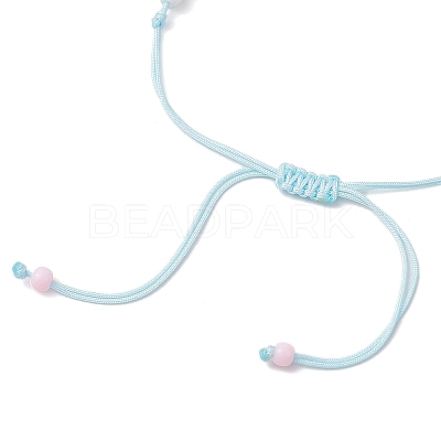 Synthetic Turquoise Bead Braided Bead Bracelets BJEW-JB11720-1