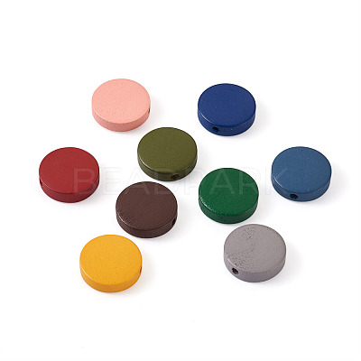 270Pcs 9 Colors Painted Natural Wood Beads WOOD-CD0001-26-1