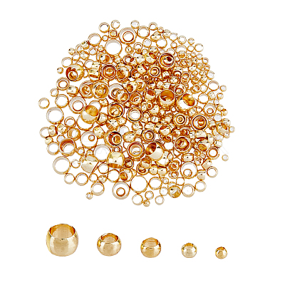 400Pcs 5 Style Brass Beads KK-FH0005-36G-1