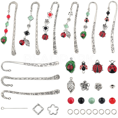 DIY Ladybug Theme Alloy Bookmarks Making Kits DIY-SC0028-17-1