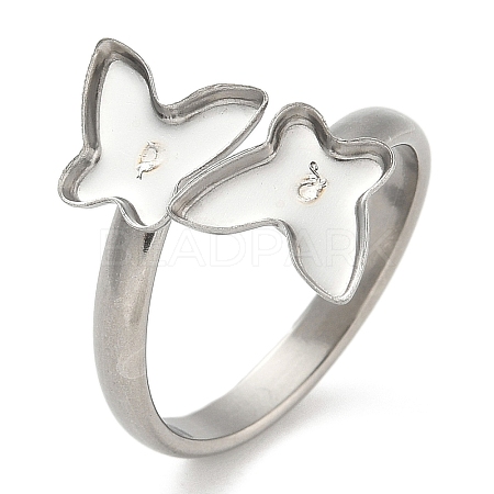 304 Stainless Steel Cuff Rings Components STAS-K279-02C-P-1