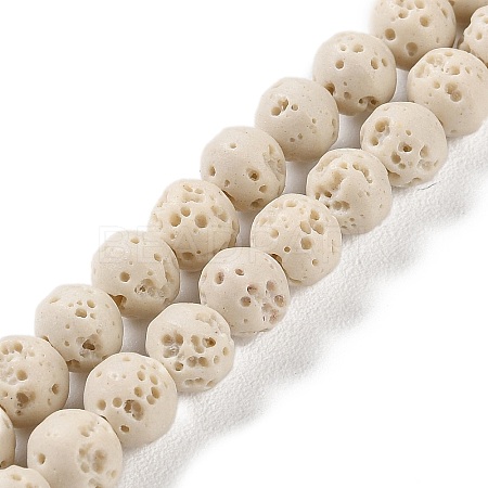 Synthetic Lava Rock Dyed Beads Strands G-H311-08A-04-1