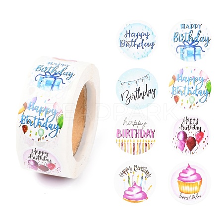 Birthday Theme Paper Stickers DIY-L051-010E-1