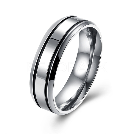Valentine's Day Gifts Titanium Steel Couple Rings For Men RJEW-BB16471-10-1