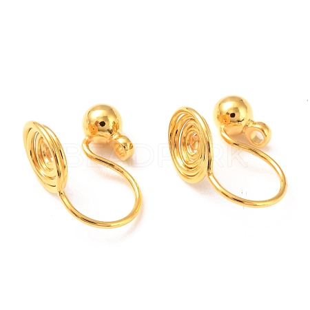 Brass Clip-on Earring Converters Findings KK-D060-04G-01-1