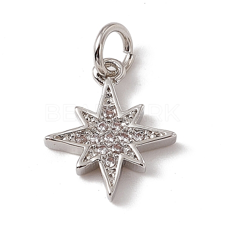 Brass Micro Pave Cubic Zirconia Charms ZIRC-F132-02P-1