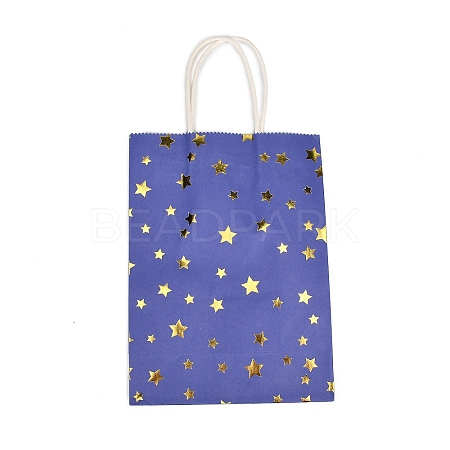 Gold Stamping Star Paper Gift Bags with Handles TH-CBA170C-06-1