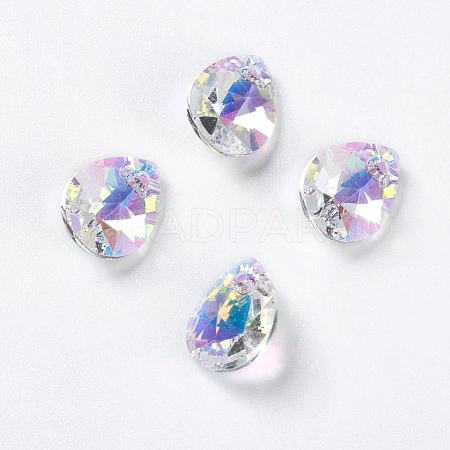 Faceted K9 Glass Rhinestone Charms RGLA-F053-A-001AB-1