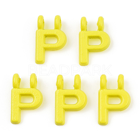 Rack Plating Spray Painted Alloy 2-Loop Link Pendants PALLOY-N176-01P-1