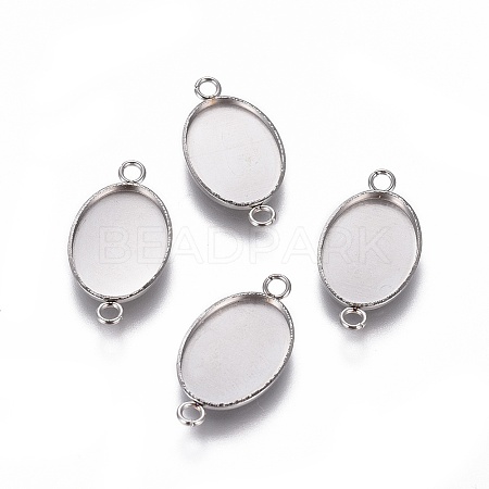 Non-Tarnish 304 Stainless Steel Cabochon Connector Settings LS-X-STAS-H394-A-01P-1