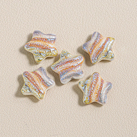 15Pcs Printed Resin Beads RESI-CJC0006-036E-1