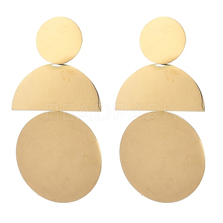 304 Stainless Steel Dangle Stud Earrings EJEW-P315-02B-G-1