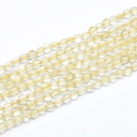 Natural Lemon Quartz Beads Strands G-D0003-A35-1