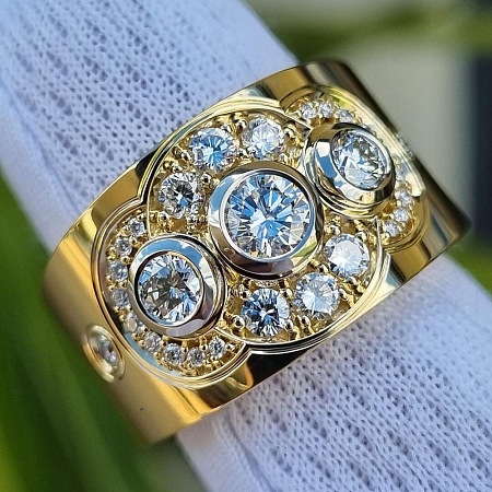 Brass Micro Pave Cubic Zirconia Finger Rings FS-WG4CA91-04-1