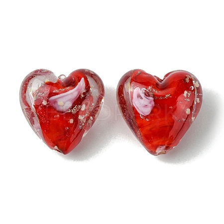 Luminous Handmade Gold Sand Lampwork Beads X-FOIL-B001-04A-1