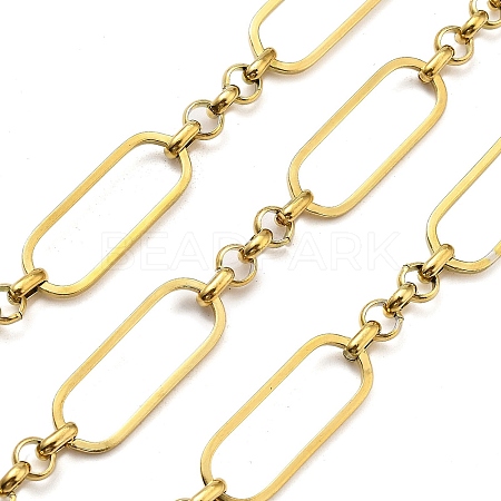 Ion Plating(IP) 304 Stainless Steel Oval Link Chains CHS-G039-02A-G-1