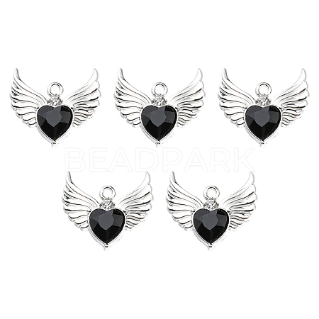 Rack Plating Alloy Glass Pendants FIND-YW0001-85A-1