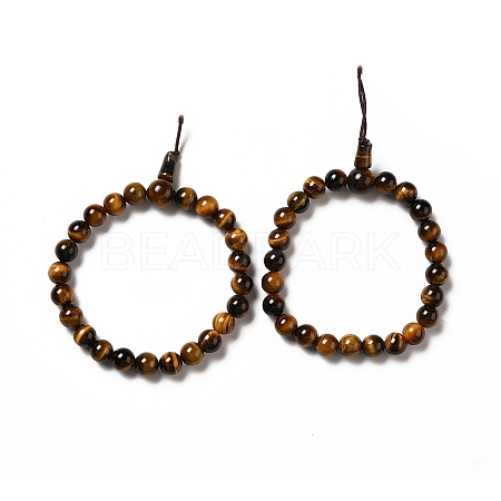 Natural Tiger Eye Gourd Beaded Stretch Bracelet for Women G-G997-G04-1