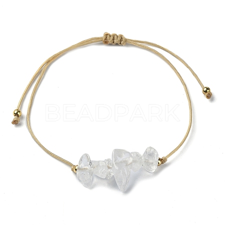 Natural Quartz Crystal Chips Braided Bead Bracelets BJEW-JB09851-04-1