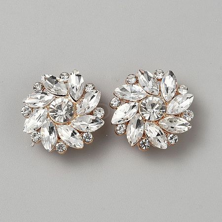 Alloy Rhinestone Cufflinks DIY-WH0888-809RG-1