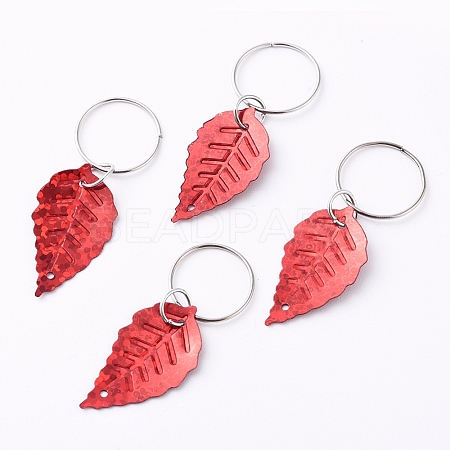 Plastic Paillette/Sequin Hair Braid Rings Pendants KEYC-TAC0001-03H-1