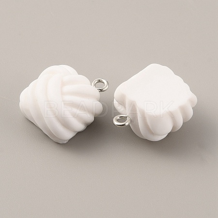 Opaque Resin Pendants LS-RESI-WH0029-24P-04-1